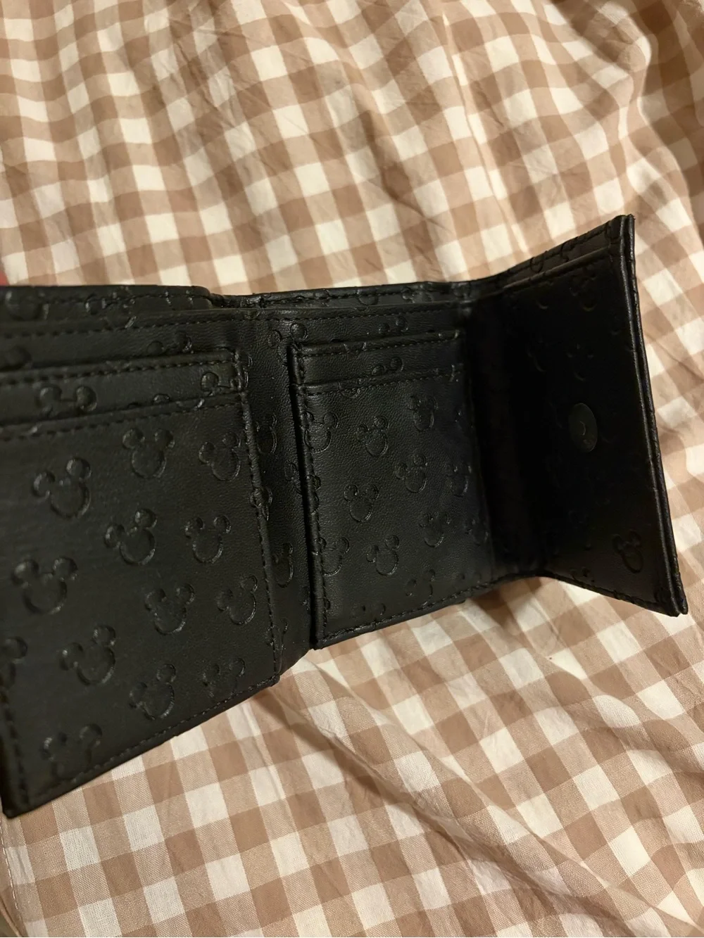 DISNEY Black Mickey Embossed Compact Wallet from Lunchbox! Like new
